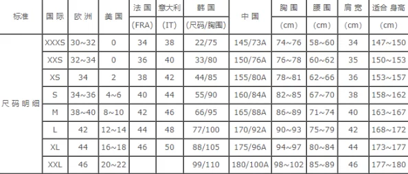 欧洲尺码与日本尺码的对比研究：服装尺寸标准化对国际贸易的影响分析